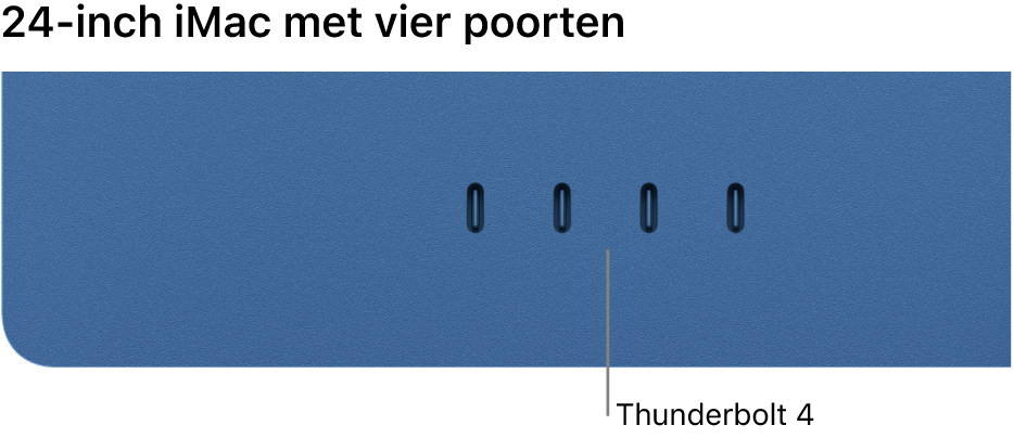 Een iMac met vier Thunderbolt&nbsp;4-poorten.