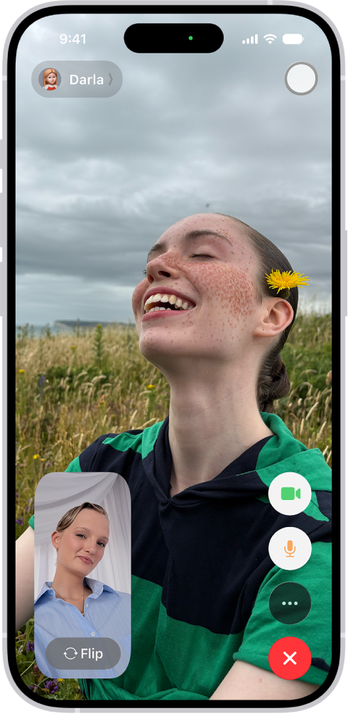 A FaceTime call on iPhone.