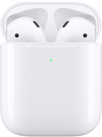 AirPods&nbsp;1 in their charging case.