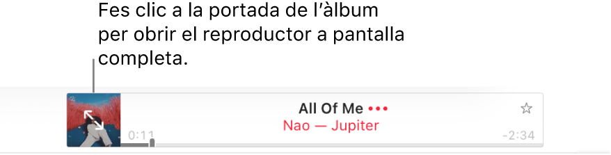 La part de l’Apple Music amb una cançó reproduint‑se.