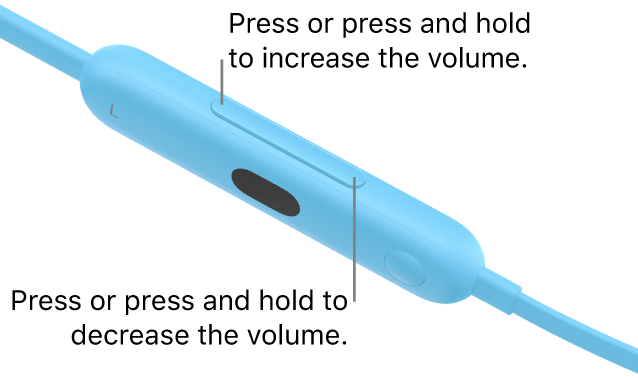 Image of Beats&nbsp;Flex left control module showing the volume button.