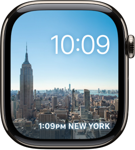 The Timelapse watch face showing a timelapse video of a scenic locale. At the bottom is the Compass Heading complication.