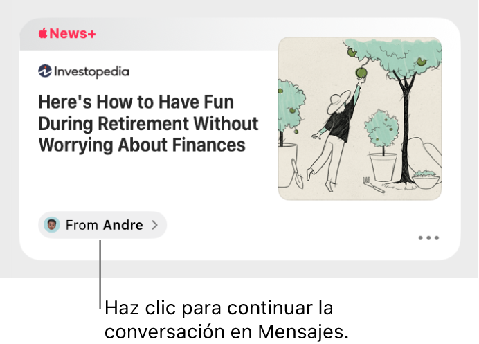 Un artículo compartido en Apple News.