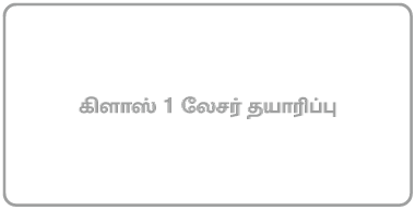“கிளாஸ் 1 லேசர் தயாரிப்பு” எனக் குறிப்பிடும் லேபிள்.