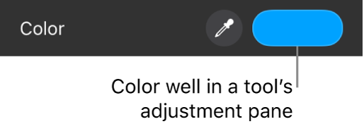 A color well in a tools sidebar, used to open the color picker.