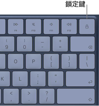MacBook Neo 鍵盤上的鎖定鍵。