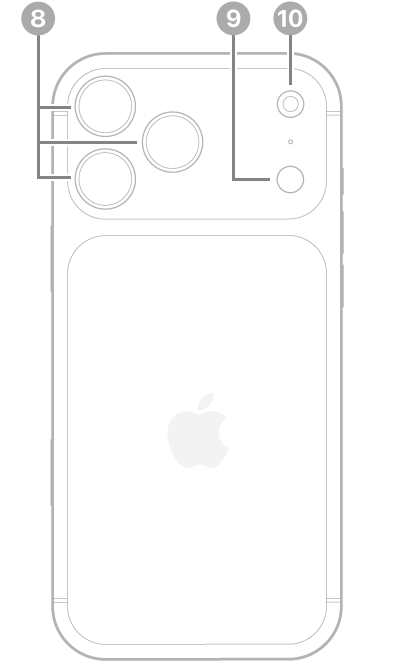 The back view of iPhone 17 Pro Max. The rear cameras are in the top left and the flash is at the top right.
