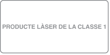 Una etiqueta on es llegeix “Class 1 laser product” (“Producte Làser de classe 1”).