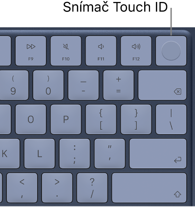 Snímač Touch&nbsp;ID na klávesnici MacBooku&nbsp;Neo.