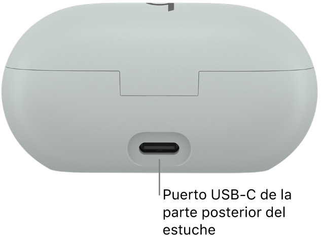 Puerto de carga USB‑C de la parte posterior del estuche de carga de los Beats Solo&nbsp;Buds.