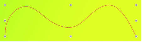 A curved vector path