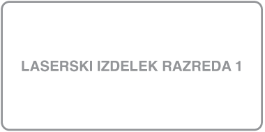 Oznaka z napisom Laserski izdelek razreda 1.