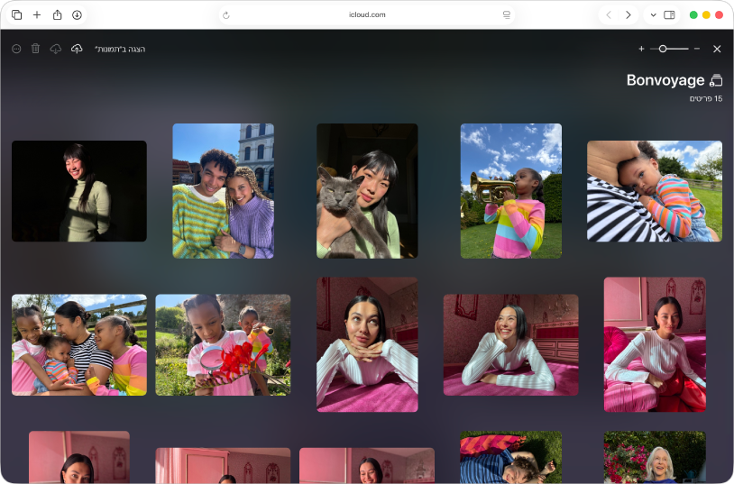 אלבום משותף מופיע ב״הזמנות של Apple״ ב-iCloud.com עם תמונות של כלבים.