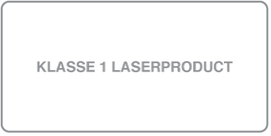 Etiket met de tekst 'Klasse&nbsp;1 laserproduct'.