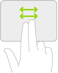 Obrázek symbolizující gesta rolování na trackpadu doleva a&nbsp;doprava