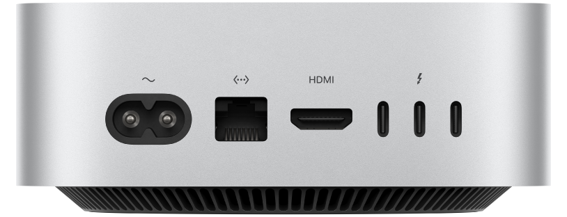 La vue arrière du Mac&nbsp;mini et ses divers ports.