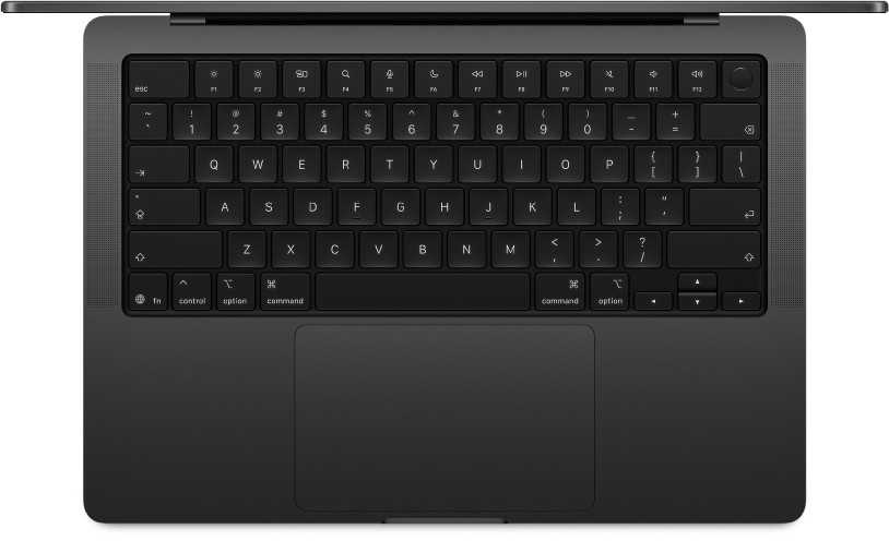 Top view of MacBook Pro.