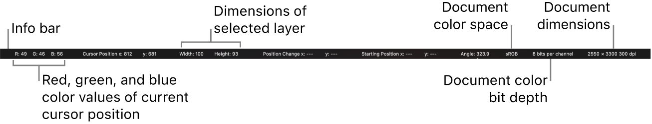 The Info bar