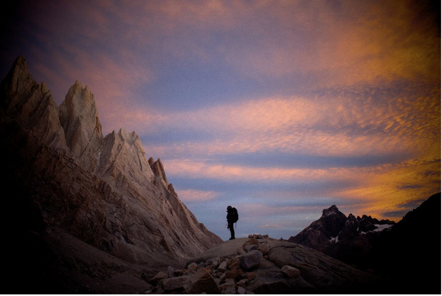 Finished landscape image with a vignette and grain added.