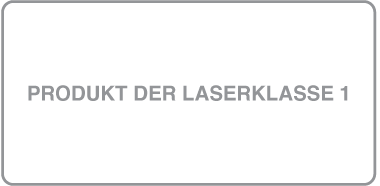 Ein Etikett mit der Bezeichnung „Produkt der Laserklasse 1“