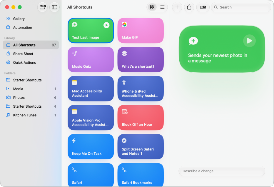 Shortcut icons in All Shortcuts.