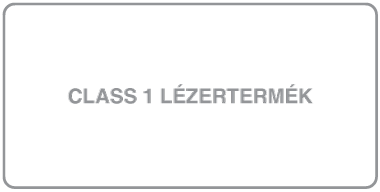 Egy címke a következő szöveggel: „Class 1 laser product”.