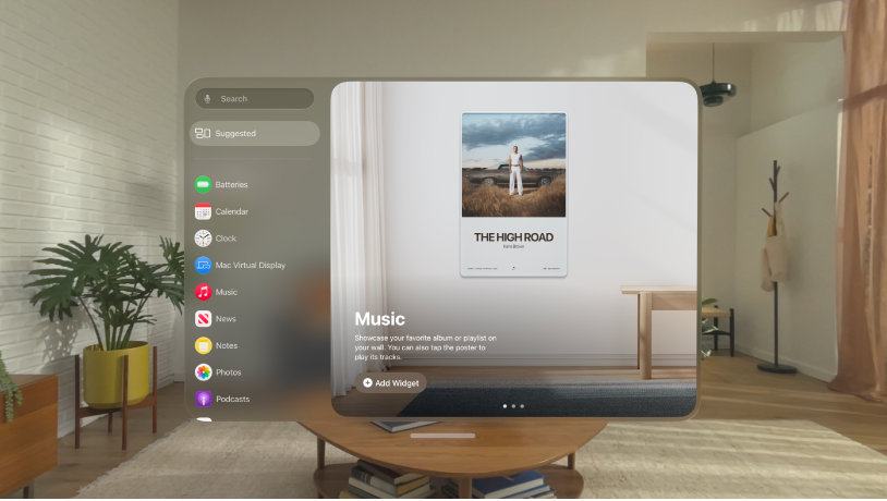 The Widgets app on Apple&nbsp;Vision&nbsp;Pro.