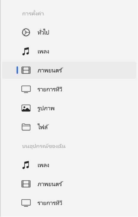 แถบด้านข้างที่แสดงว่าภาพยนตร์ถูกเลือกอยู่
