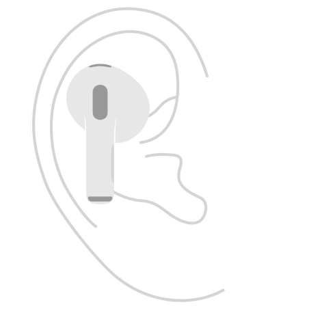 An animation of AirPods&nbsp;3 being inserted into the ear.
