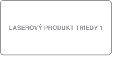 Štítok s&nbsp;textom „Laserový produkt triedy 1“.