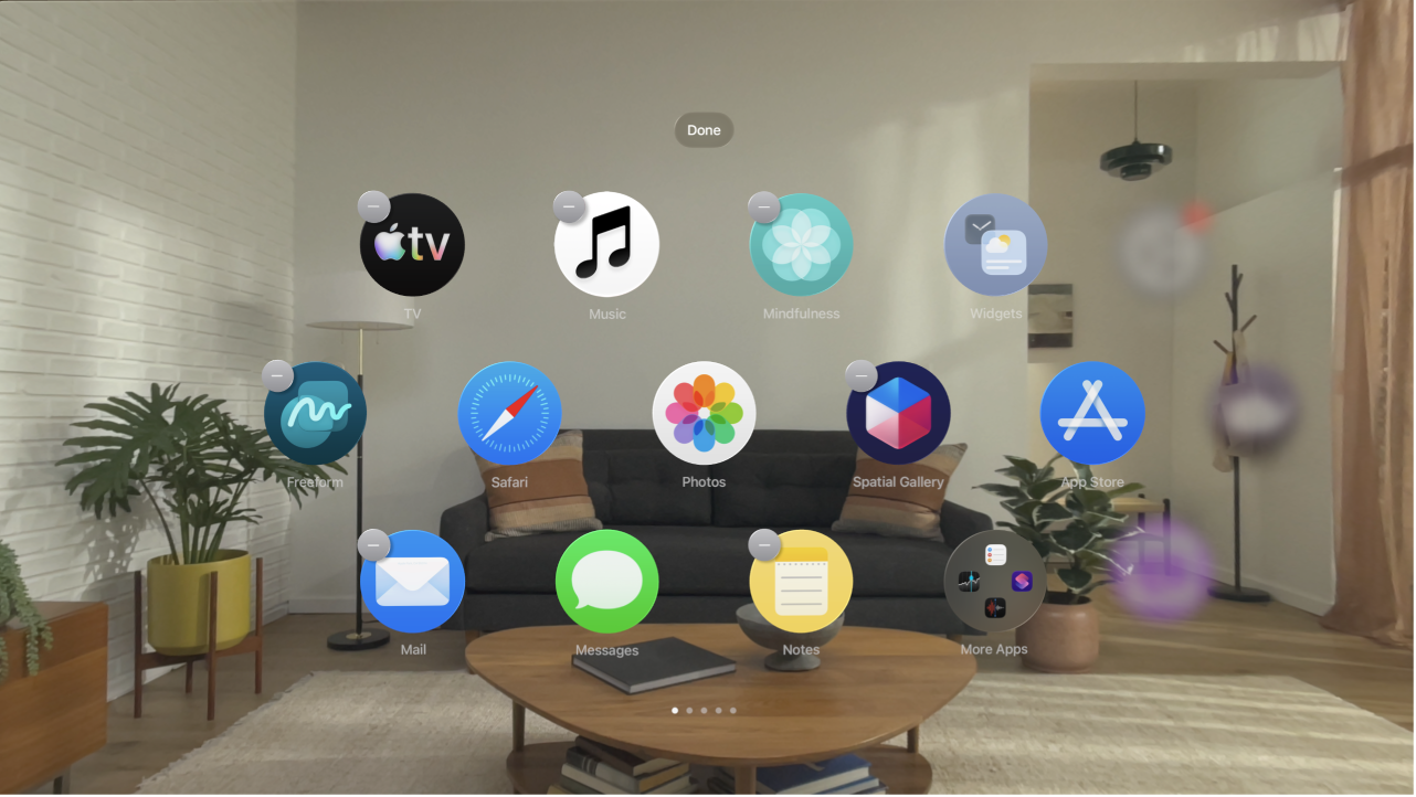 Jiggling apps in Home View on Apple&nbsp;Vision&nbsp;Pro.