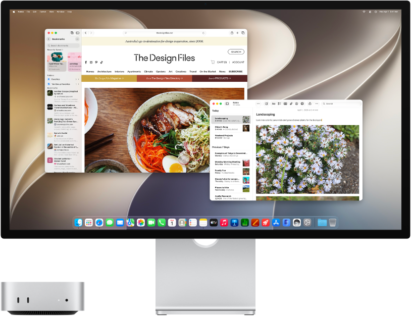 Mac mini next to a display.