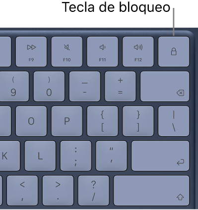 La tecla de bloqueo en el teclado de un MacBook&nbsp;Neo.