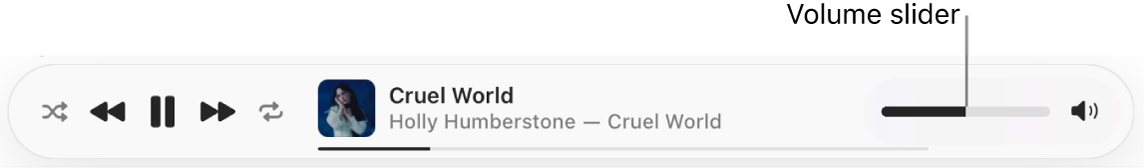 The volume slider at the bottom of Apple Music.