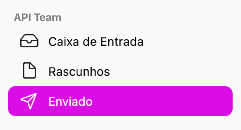 Uma caixa de correio de equipe no Assistente de Feedback.