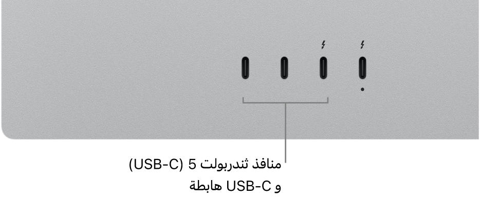 منافذ ثندربولت و&nbsp;USB-C الهابطة.