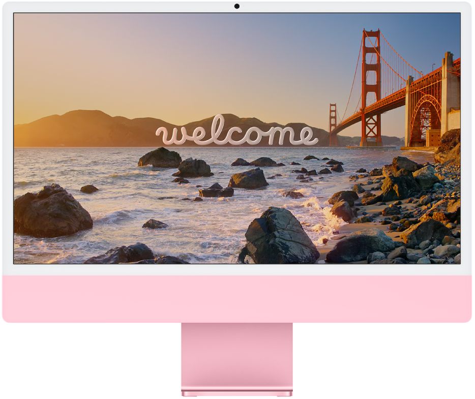 iMac with the word 