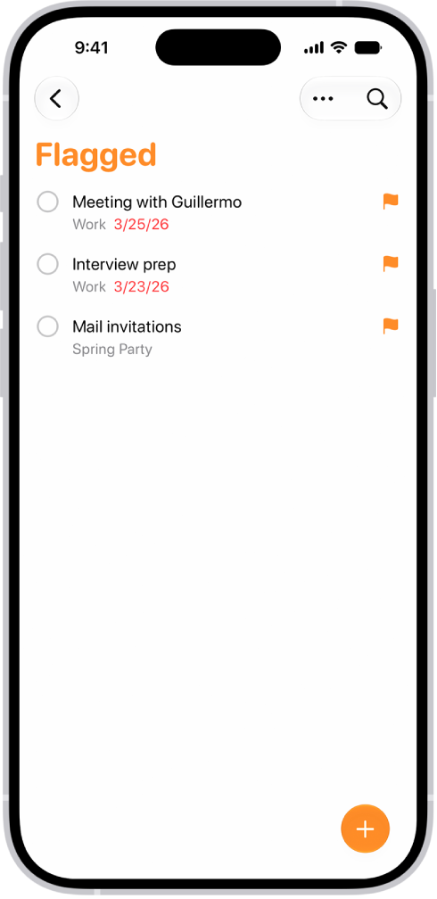 The Flagged Smart List in the Reminders app, which automatically collects all reminders marked with a flag into a single, consolidated list.