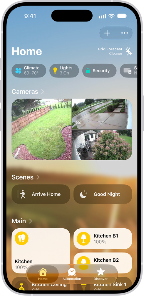 The My Home screen in the Home app.