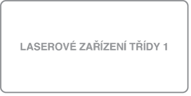 Štítek s&nbsp;textem „Laserový produkt třídy 1“.