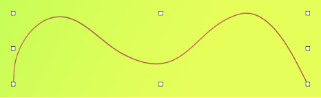 A curved vector path.
