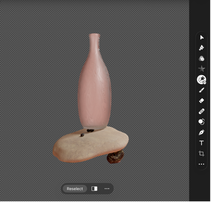 A photo shown in the canvas with the background removed.