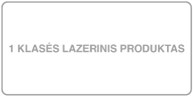 Žyma, ant kurios parašyta „Class 1 laser product“.