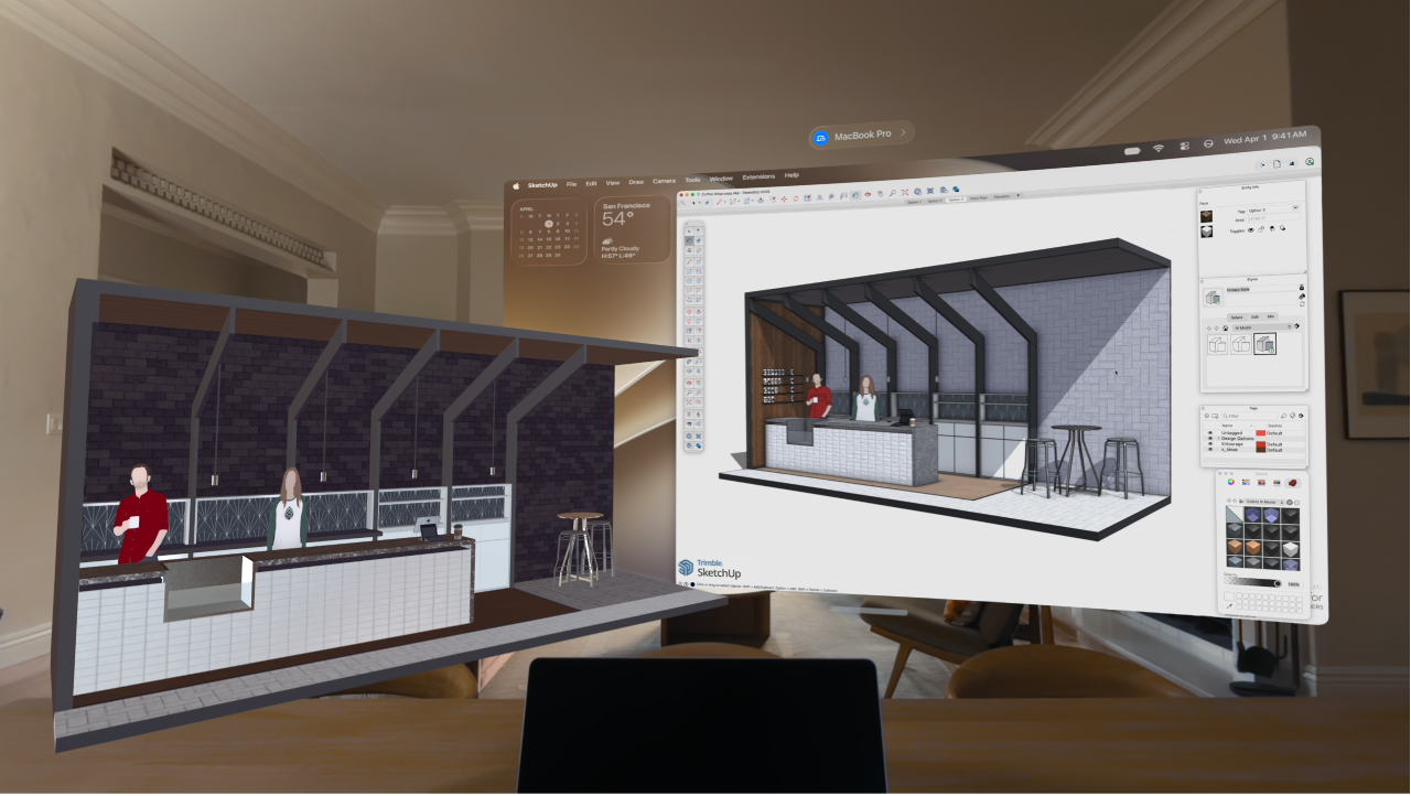 A 3D model from Preview on Mac open on Apple&nbsp;Vision&nbsp;Pro.