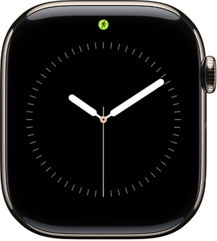 Apple Watch 錶面上會在中央頂端顯示一個「即時動態」圓點。