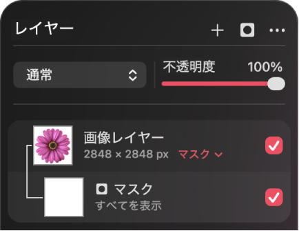 レイヤーサイドバーのマスクレイヤー。