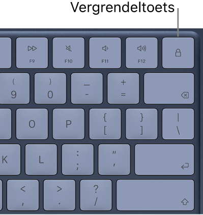 De vergrendeltoets op het toetsenbord van een MacBook&nbsp;Neo.