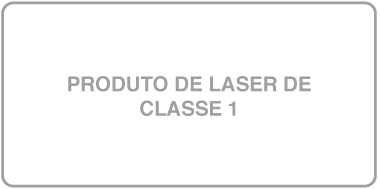 Uma etiqueta com a redação “Produto Laser de Classe 1”.