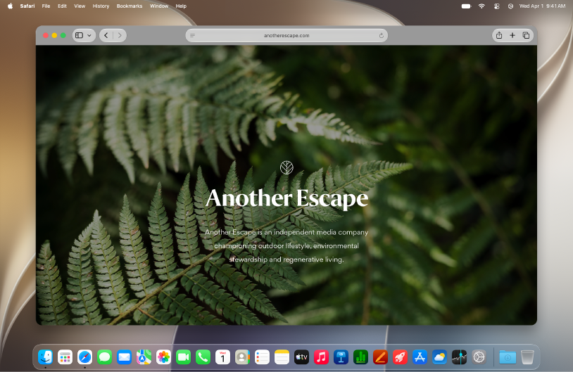 Une fenêtre du navigateur Safari affichant la barre d’adresse, des onglets et une page web.
