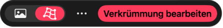 Eine Symbolleiste unten auf der Arbeitsfläche mit Optionen zum Bearbeiten des Verkrümmungsrasters.